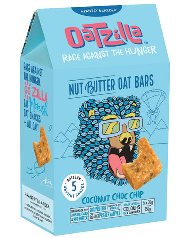 Oatzilla Multipack Coconut Choc Chip Bar 150g handmade Aussie oat snack