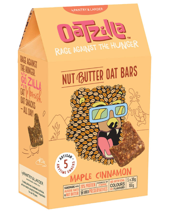 Oatzilla Multipack Maple Cinnamon Bar 150g handmade Aussie oat snack