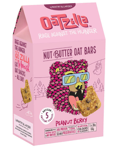 Oatzilla Multipack Peanut Berry Bar 150g handmade Aussie oat snack