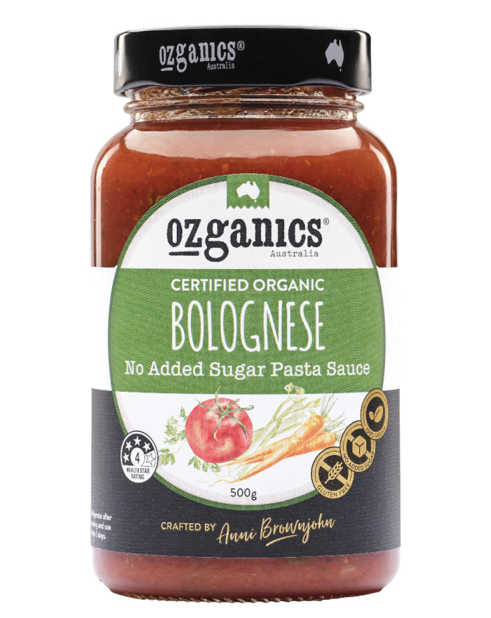 Ozganics Bolognese Organic Pasta Sauce 500g wholesale pasta sauce for Australian retailers