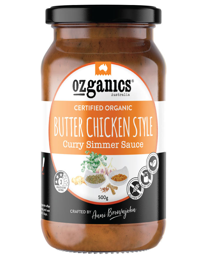 Ozganics Butter Chicken Organic Curry Sauce 500g wholesale curry sauce for Australian retailers