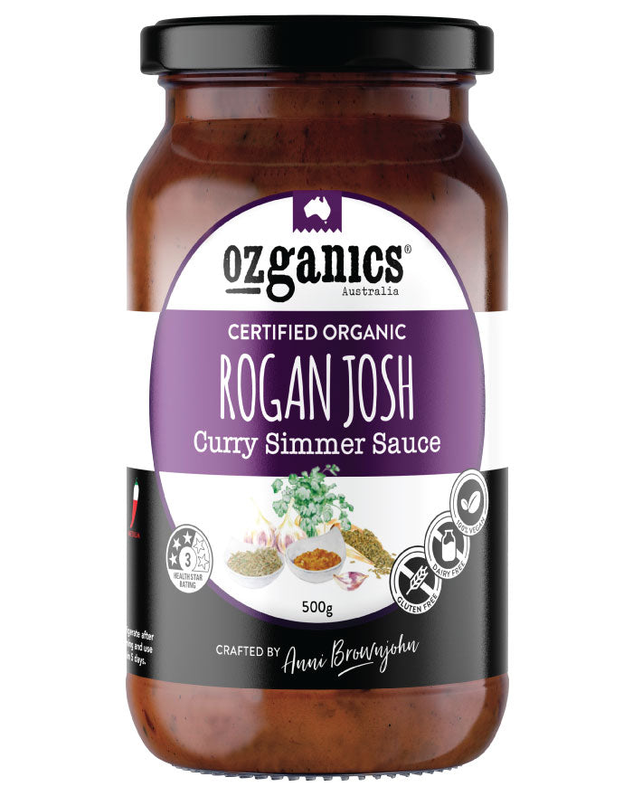 Ozganics Rogan Josh Organic Curry Sauce 500g wholesale curry sauce for Australian retailers