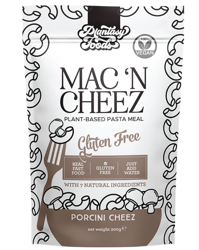 Plantasy Foods Mac N Cheez Porcini Cheez 200g gluten free vegan mushroom pasta meal pouch