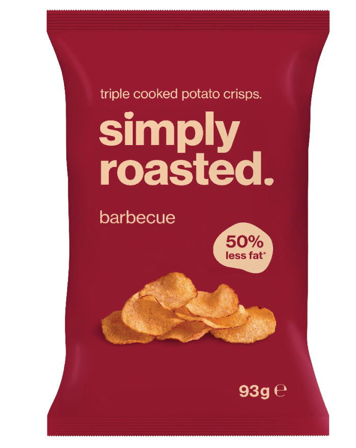 Simply Roasted Barbecue Potato Crisps 93g low fat roasted crisps