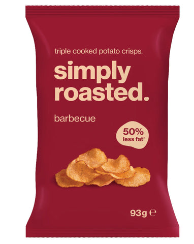 Simply Roasted Barbecue Potato Crisps 93g low fat roasted crisps