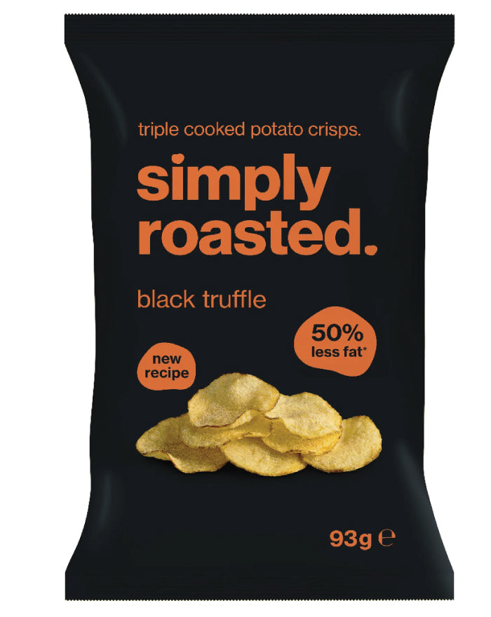Simply Roasted Black Truffle Potato Crisps 93g low fat gourmet crisps