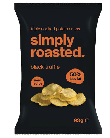 Simply Roasted Black Truffle Potato Crisps 93g low fat gourmet crisps