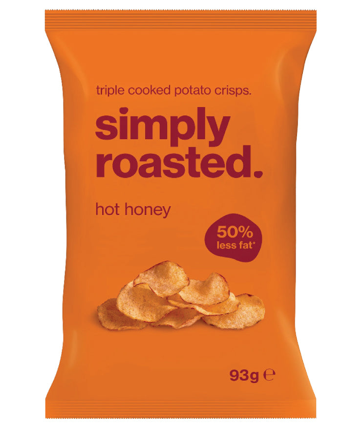 Simply Roasted Hot Honey Potato Crisps 93g low fat roasted crisps