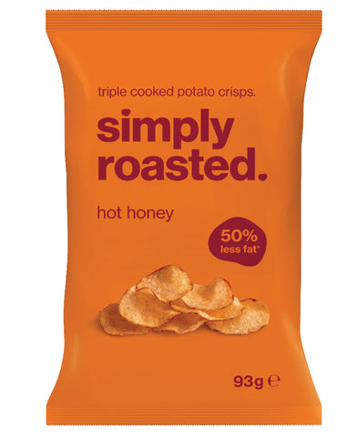 Simply Roasted Hot Honey Potato Crisps 93g low fat roasted crisps