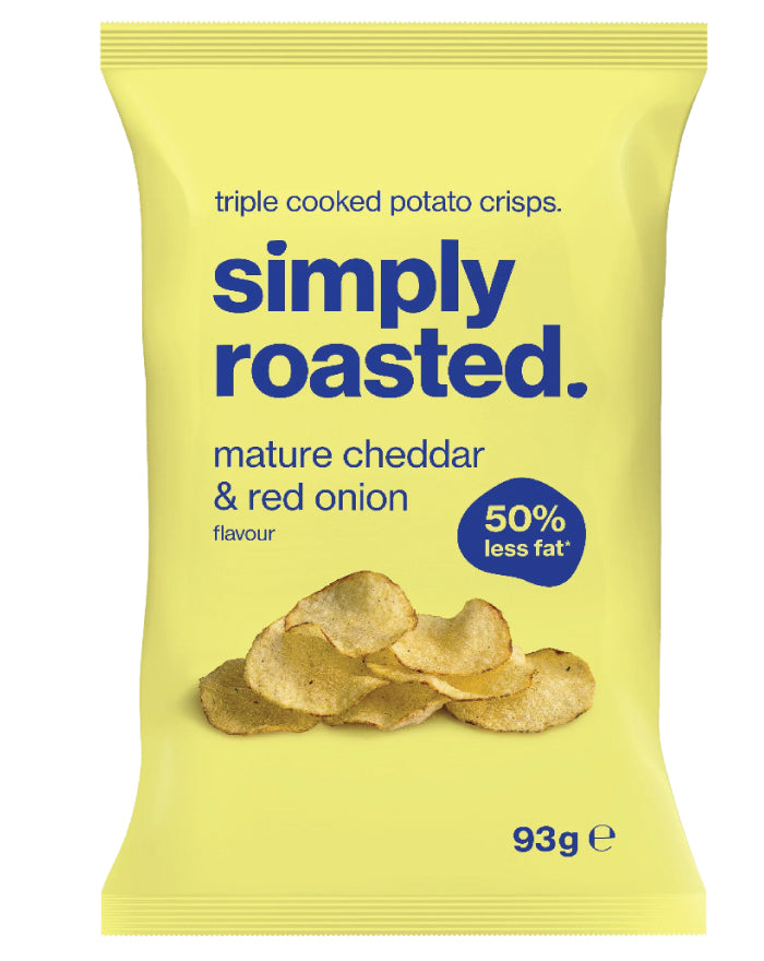 Simply Roasted Mature Cheddar and Red Onion Potato Crisps 93g