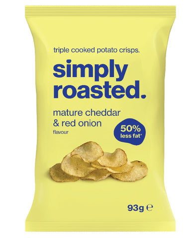 Simply Roasted Mature Cheddar and Red Onion Potato Crisps 93g