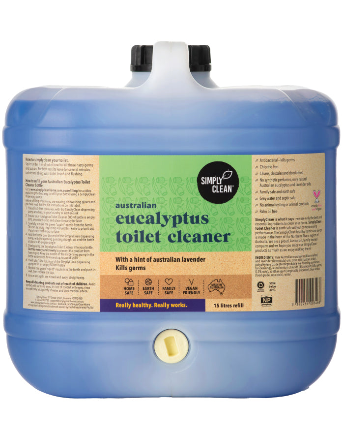SimplyClean Eucalyptus Toilet Cleaner 15 ltr bulk refill cleaning product