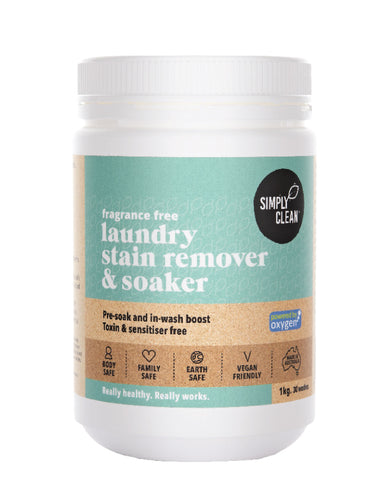 SimplyClean Laundry Stain Remover & Soaker - Fragrance Free 1kg | Natural Laundry Stain Remover