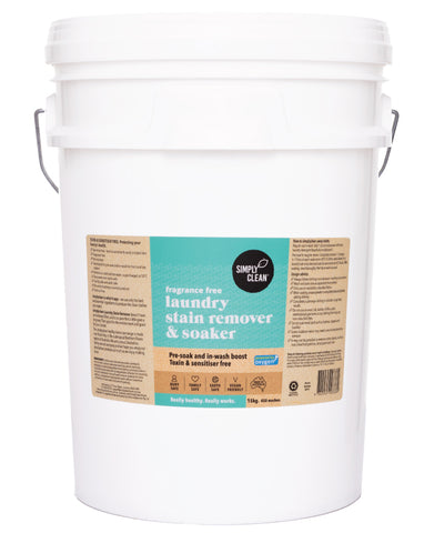 SimplyClean Laundry Stain Remover & Soaker - Fragrance Free 15kg bulk refill cleaning product