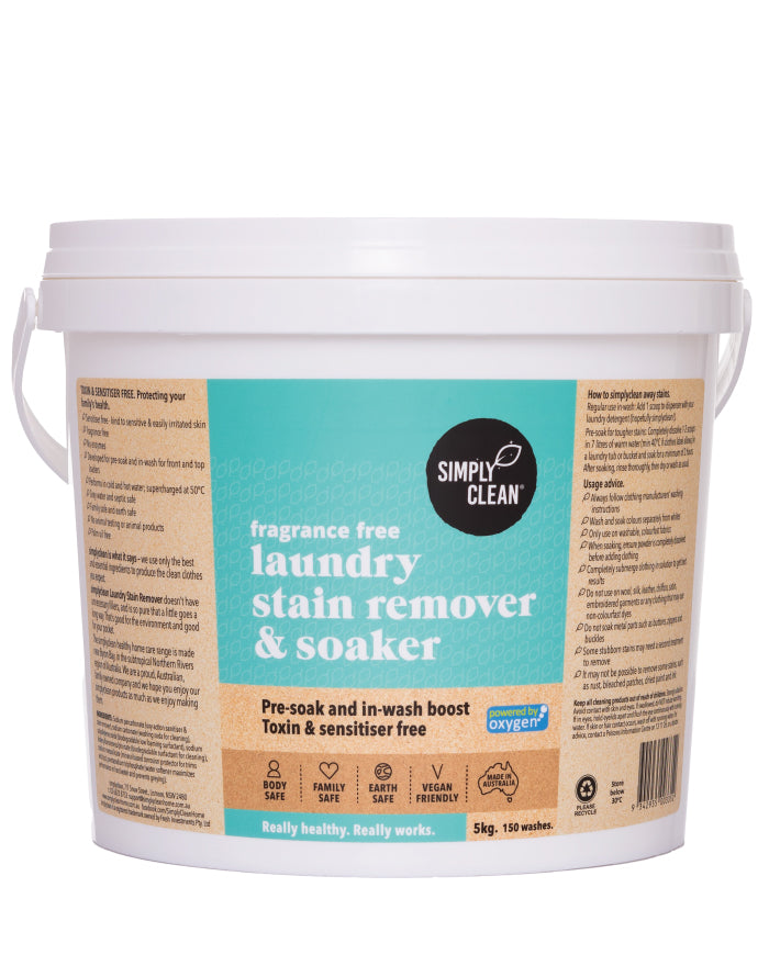 SimplyClean Laundry Stain Remover & Soaker - Fragrance Free Pail 5kg bulk refill cleaning product