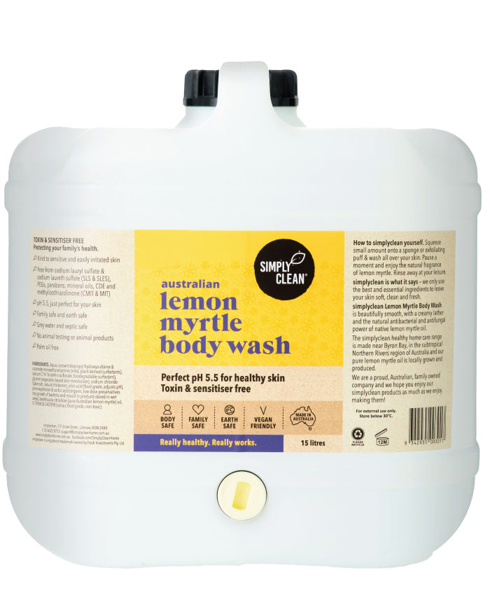 SimplyClean Lemon Myrtle Body Wash 15 ltr bulk refill cleaning product