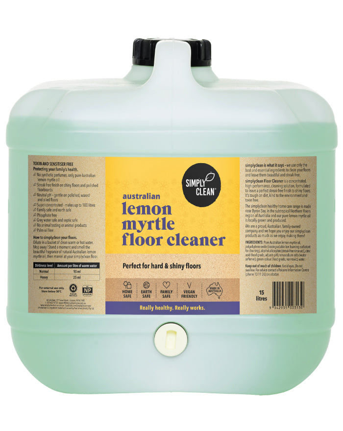 SimplyClean Lemon Myrtle Floor Cleaner 15 ltr bulk refill cleaning product