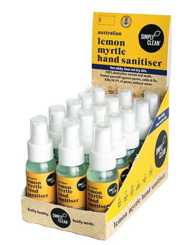 SimplyClean Lemon Myrtle Hand Sanitiser 50ml x 15 bulk refill cleaning product