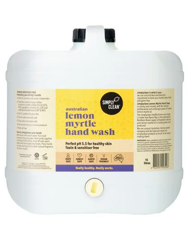 SimplyClean Lemon Myrtle Hand Wash 15 ltr bulk refill cleaning product