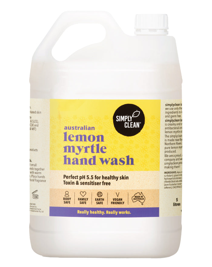 SimplyClean Lemon Myrtle Hand Wash 5 ltr bulk refill cleaning product