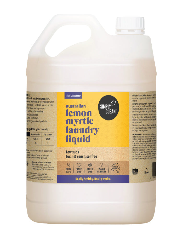 SimplyClean Lemon Myrtle Laundry Liquid  5 ltr bulk refill cleaning product