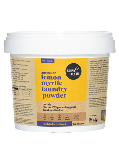 SimplyClean Lemon Myrtle Laundry Powder Pail 4kg bulk refill cleaning product
