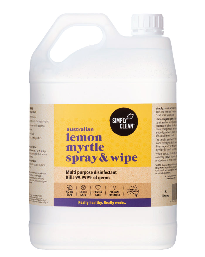 SimplyClean Lemon Myrtle Spray & Wipe 5 ltr bulk refill cleaning product