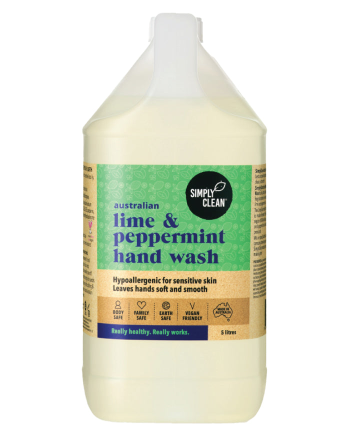 SimplyClean Lime & Peppermint Hand Wash 5 ltr bulk refill cleaning product