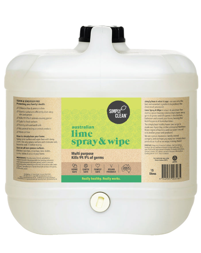 SimplyClean Lime Spray & Wipe 15 ltr bulk refill cleaning product