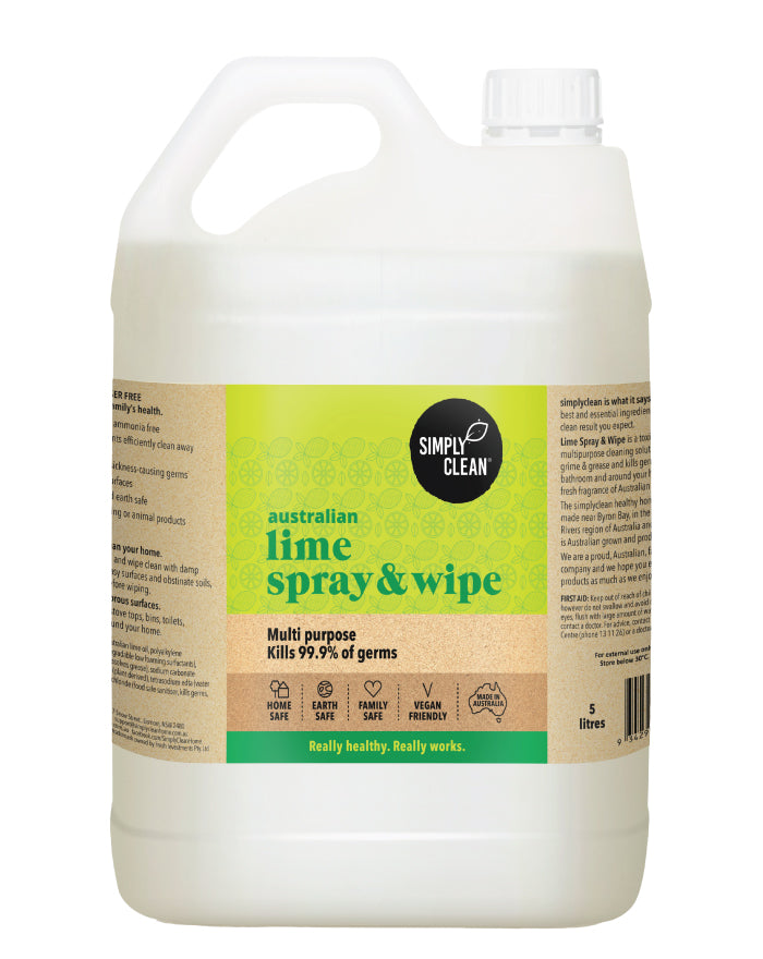 SimplyClean Lime Spray & Wipe 5 ltr bulk refill cleaning product