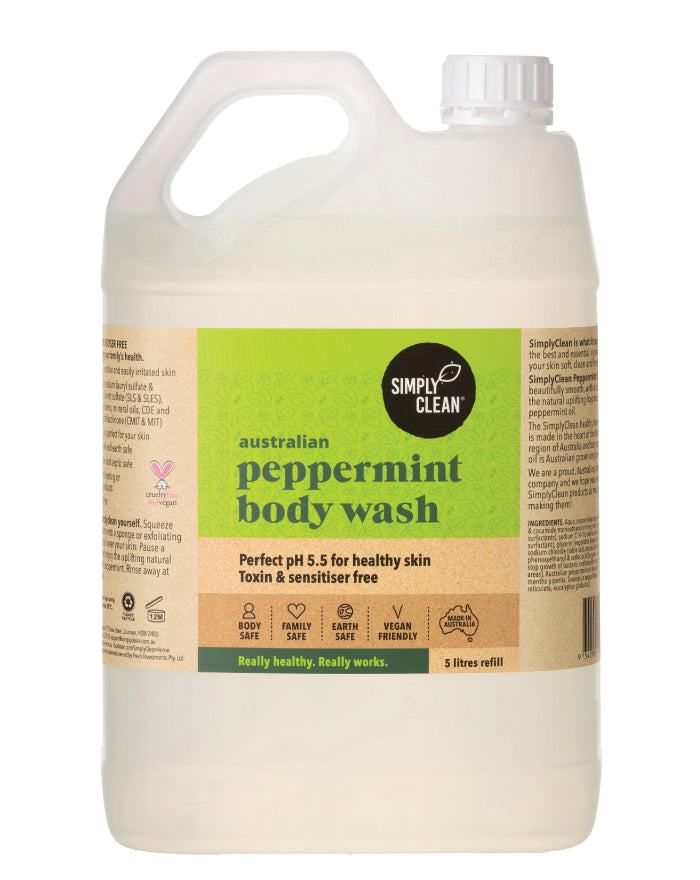 SimplyClean Peppermint Body Wash 5 ltr bulk refill cleaning product