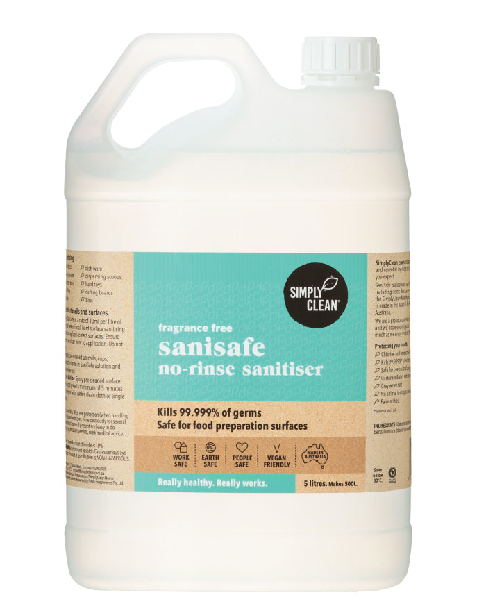 SimplyClean Sanisafe - Fragrance Free 5 ltr bulk refill cleaning product
