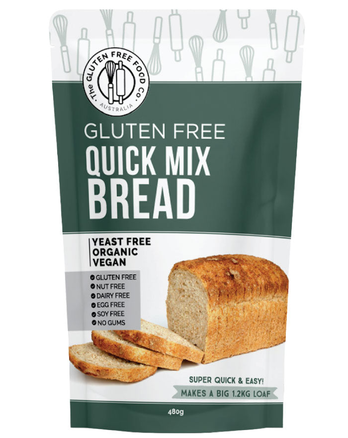 The Gluten Free Food Co Quick Mix Bread Mix 480g organic gluten free vegan baking mix