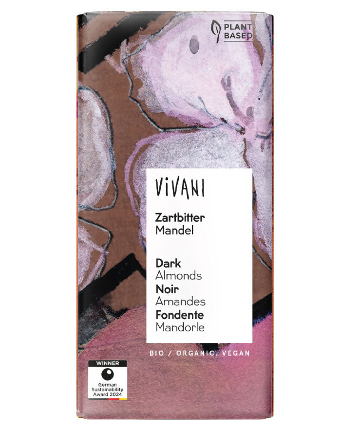 Vivani Organic Chocolate Dark Almonds 100g premium organic chocolate