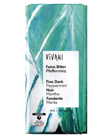 Vivani Organic Chocolate Dark Peppermint 100g premium organic chocolate