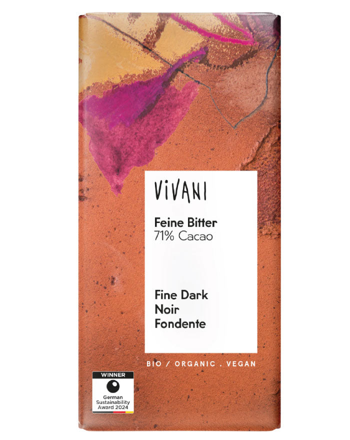 Vivani Organic Chocolate Fine Dark 71 Percent Cocoa 80g premium organic chocolate