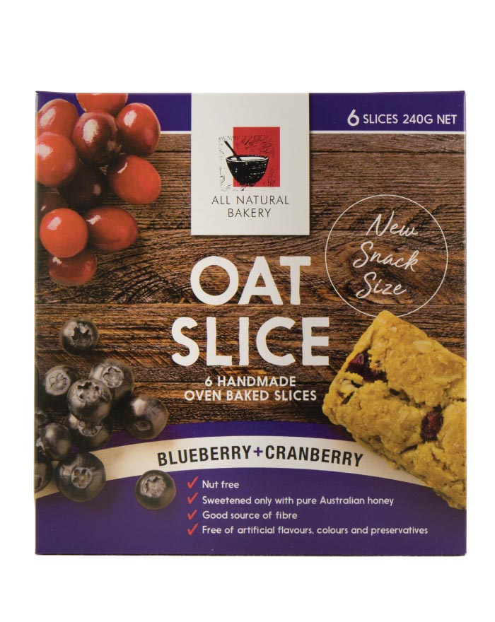 All Natural Bakery Multipack Oat Slice Blueberry & Cranberry 240g - Fresh Food Enterprises
