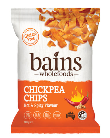 Bains Chickpea Chips Hot & Spicy 100g