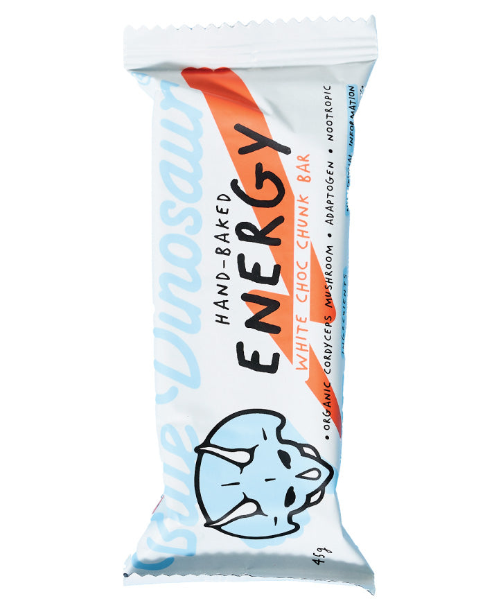Blue Dinosaur Energy Bar White Choc Chunk 45g