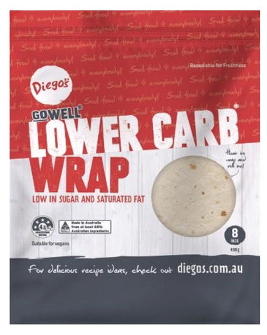 Diego's GoWELL Lower Carb Wrap 8pk 400g - Fresh Food Enterprises