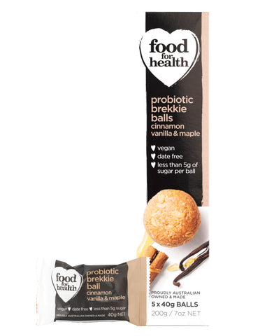Food for Health Probiotic Brekkie Balls Cinnamon, Vanilla & Maple 200g