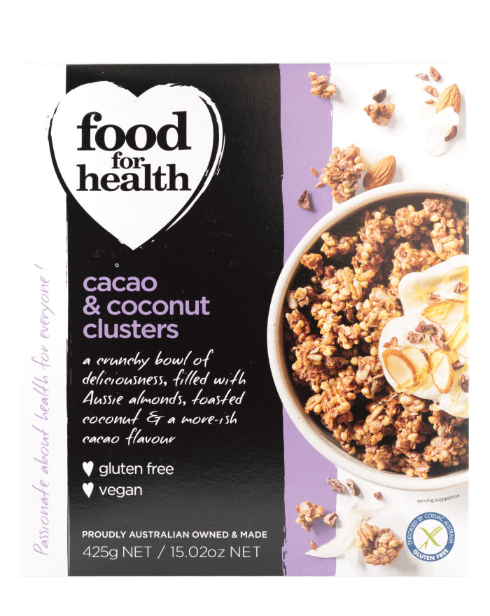 Food for Health Cacao & Coconut Clusters 425g