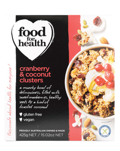 Food for Health Cranberry & Coconut Clusters 425g