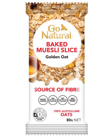 Go Natural Baked Muesli Slice Golden Oat 80g