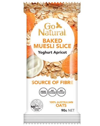 Go Natural Baked Muesli Slice Yoghurt Apricot 90g