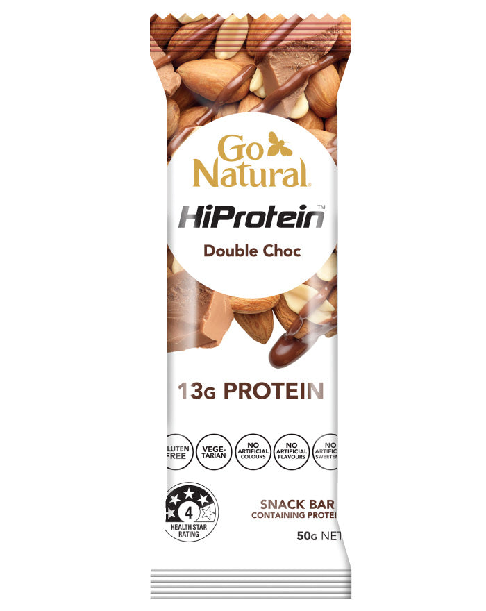 Go Natural HiProtein Bars Nut Crunch Double Choc 50g