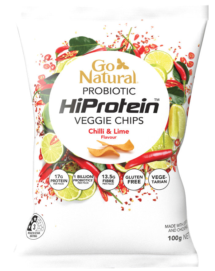 Go Natural HiProtein Probiotic Chips Chilli & Lime Flavour 100g