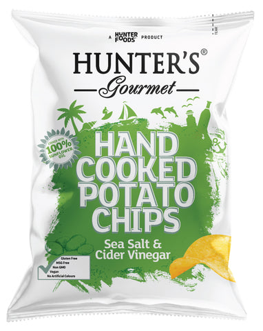 Hunter's Hand Cooked Potato Chips Sea Salt & Cider Vinegar 125g