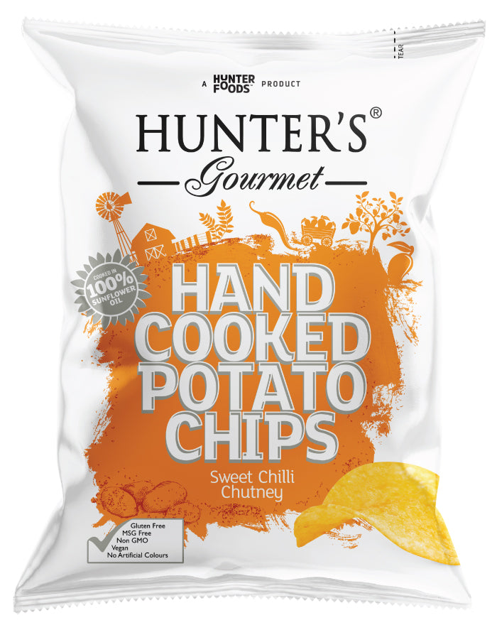 Hunter's Hand Cooked Potato Chips Sweet Chilli Chutney 125g