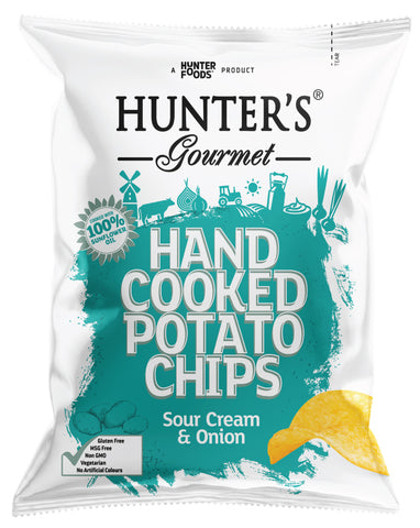 Hunter's Hand Cooked Potato Chips Sour Cream and Onion 125g